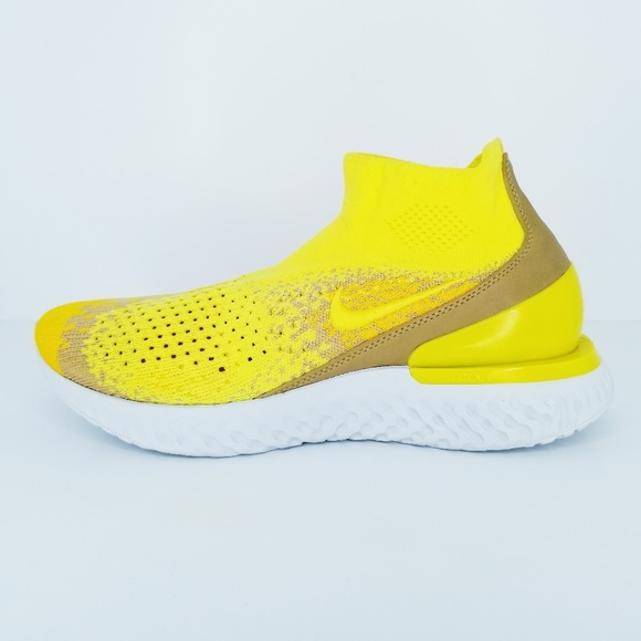 nike rise react flyknit sonic yellow